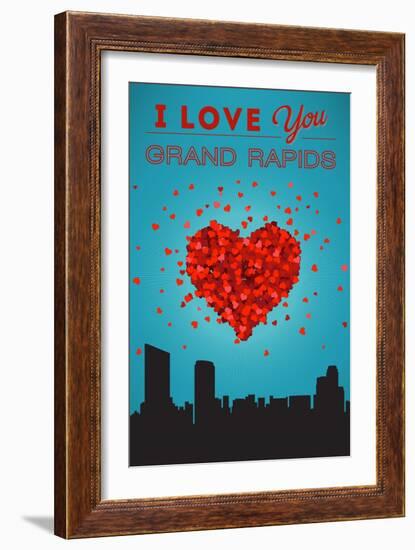 I Love You Grand Rapids, Michigan-Lantern Press-Framed Art Print