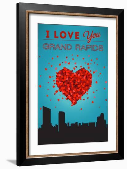 I Love You Grand Rapids, Michigan-Lantern Press-Framed Art Print