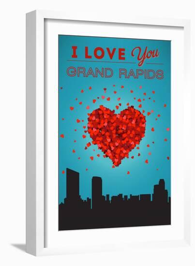 I Love You Grand Rapids, Michigan-Lantern Press-Framed Art Print