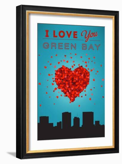 I Love You Green Bay, Wisconsin-Lantern Press-Framed Art Print