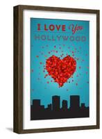 I Love You Hollywood, Florida-Lantern Press-Framed Art Print