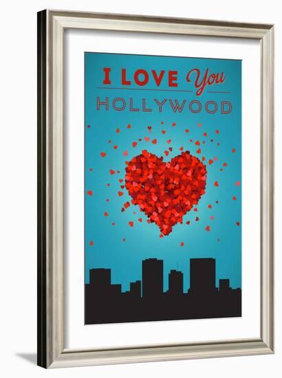 I Love You Hollywood, Florida-Lantern Press-Framed Art Print