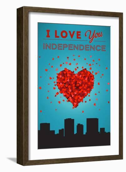 I Love You Independence, Missouri-Lantern Press-Framed Art Print