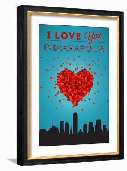 I Love You Indianapolis, Indiana-Lantern Press-Framed Art Print