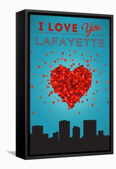 I Love You Lafayette, Louisiana-Lantern Press-Framed Stretched Canvas