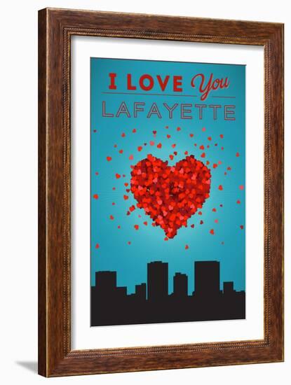 I Love You Lafayette, Louisiana-Lantern Press-Framed Art Print