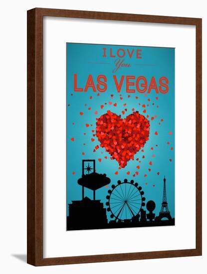 I Love You Las Vegas, Nevada-Lantern Press-Framed Art Print