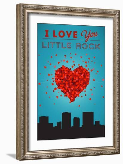 I Love You Little Rock, Arkansas-Lantern Press-Framed Art Print