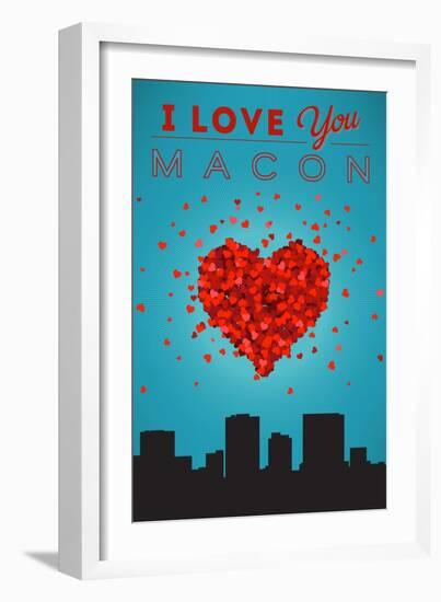 I Love You Macon, Georgia-Lantern Press-Framed Art Print