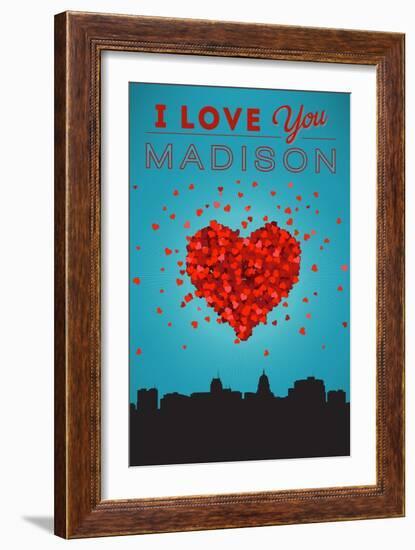 I Love You Madison, Wisconsin-Lantern Press-Framed Art Print