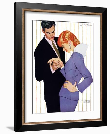 I Love You, Mama Girl - Saturday Evening Post "Men at the Top", March 31, 1956 pg.25-Joe deMers-Framed Giclee Print