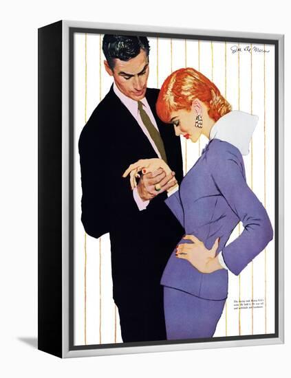 I Love You, Mama Girl - Saturday Evening Post "Men at the Top", March 31, 1956 pg.25-Joe deMers-Framed Premier Image Canvas