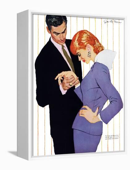 I Love You, Mama Girl - Saturday Evening Post "Men at the Top", March 31, 1956 pg.25-Joe deMers-Framed Premier Image Canvas