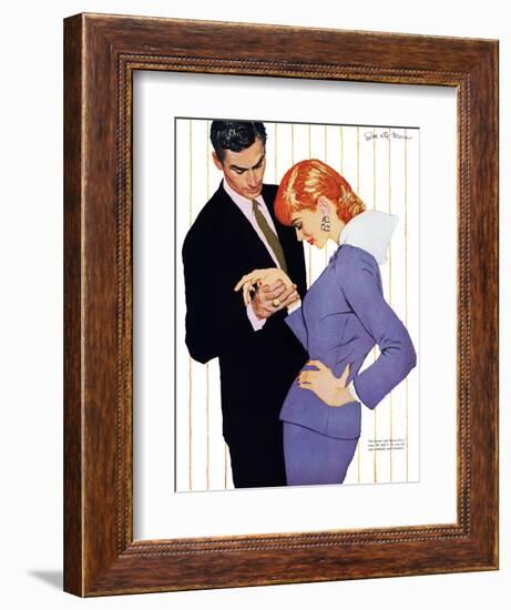 I Love You, Mama Girl - Saturday Evening Post "Men at the Top", March 31, 1956 pg.25-Joe deMers-Framed Giclee Print