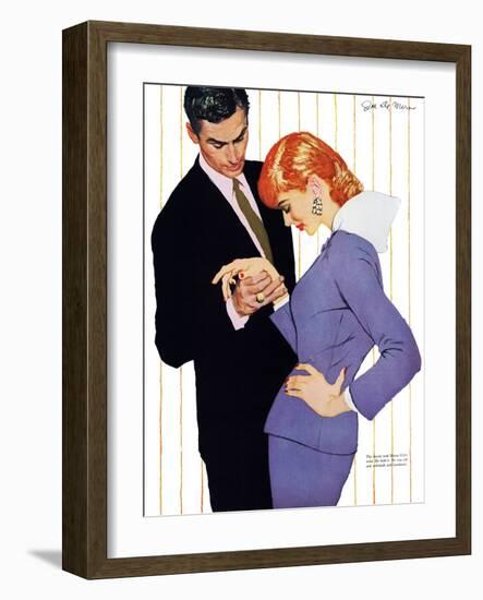 I Love You, Mama Girl - Saturday Evening Post "Men at the Top", March 31, 1956 pg.25-Joe deMers-Framed Premium Giclee Print
