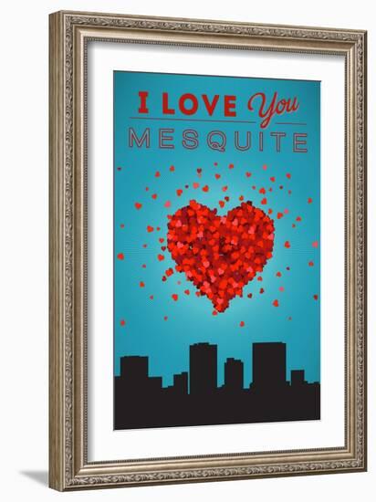 I Love You Mesquite, Texas-Lantern Press-Framed Art Print