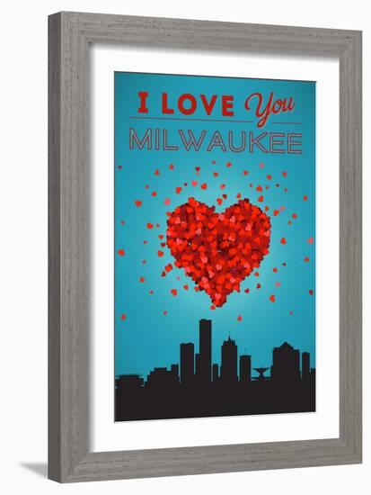 I Love You Milwaukee, Wisconsin-Lantern Press-Framed Art Print