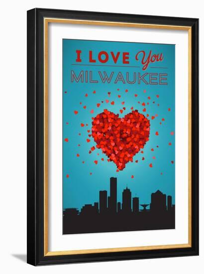 I Love You Milwaukee, Wisconsin-Lantern Press-Framed Art Print