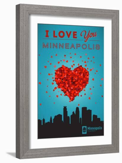 I Love You Minneapolis, Minnesota-Lantern Press-Framed Art Print