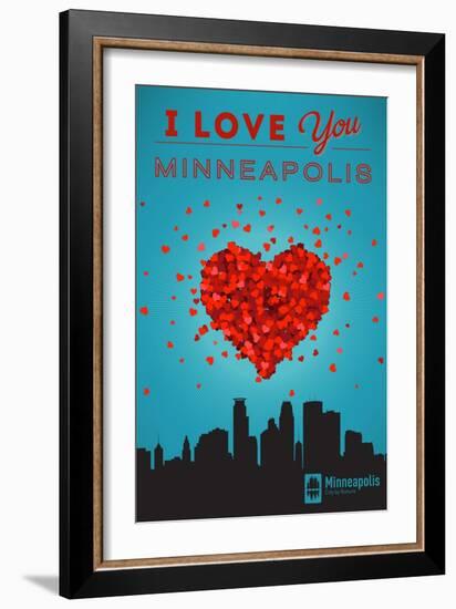 I Love You Minneapolis, Minnesota-Lantern Press-Framed Art Print