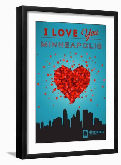 I Love You Minneapolis, Minnesota-Lantern Press-Framed Art Print