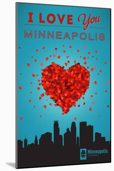 I Love You Minneapolis, Minnesota-Lantern Press-Mounted Art Print