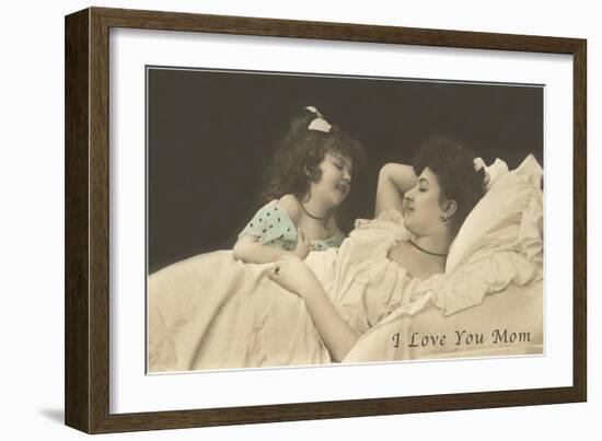 I Love You Mom, Mother and Daughter-null-Framed Art Print