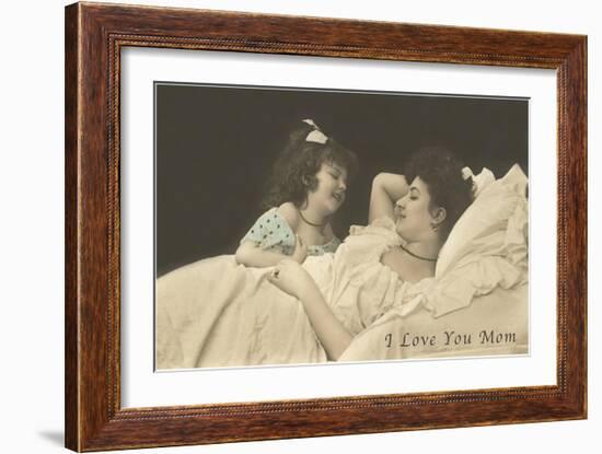 I Love You Mom, Mother and Daughter-null-Framed Art Print