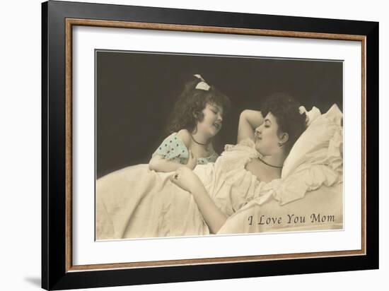 I Love You Mom, Mother and Daughter-null-Framed Art Print