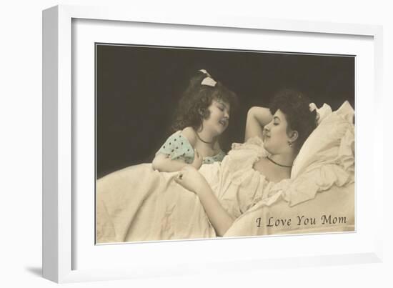 I Love You Mom, Mother and Daughter-null-Framed Art Print