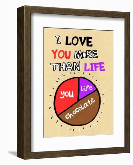 I Love You More Than Life, But Not As Much As Chocolate - Tommy Human Cartoon Print-Tommy Human-Framed Art Print