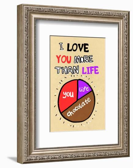 I Love You More Than Life, But Not As Much As Chocolate - Tommy Human Cartoon Print-Tommy Human-Framed Giclee Print