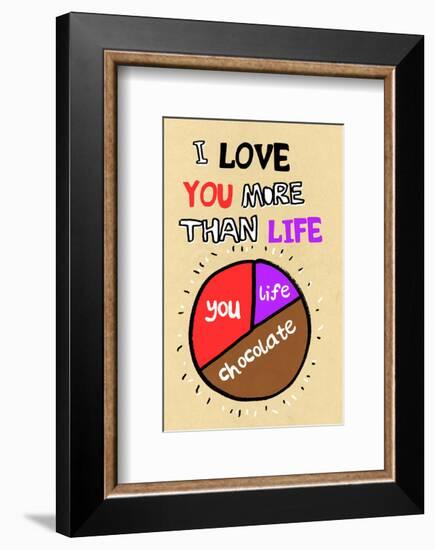 I Love You More Than Life, But Not As Much As Chocolate - Tommy Human Cartoon Print-Tommy Human-Framed Giclee Print