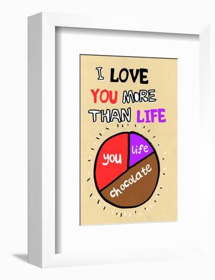 I Love You More Than Life, But Not As Much As Chocolate - Tommy Human Cartoon Print-Tommy Human-Framed Giclee Print