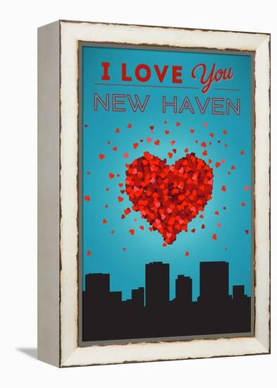 I Love You New Haven, Connecticut-Lantern Press-Framed Stretched Canvas
