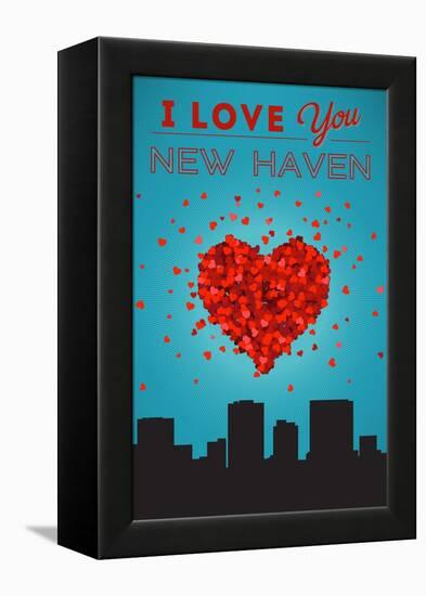 I Love You New Haven, Connecticut-Lantern Press-Framed Stretched Canvas