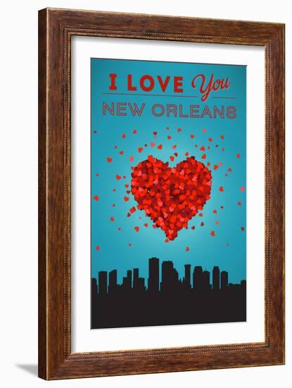 I Love You New Orleans, Louisiana-Lantern Press-Framed Art Print