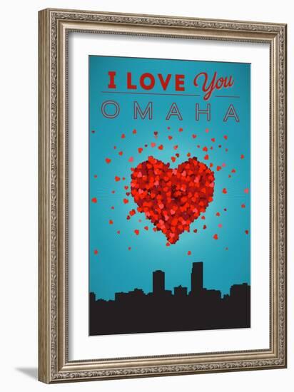 I Love You Omaha, Nebraska-Lantern Press-Framed Art Print