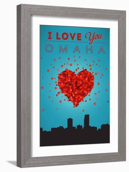 I Love You Omaha, Nebraska-Lantern Press-Framed Art Print