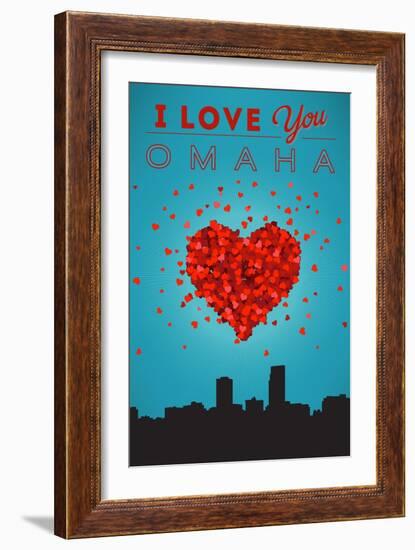 I Love You Omaha, Nebraska-Lantern Press-Framed Art Print