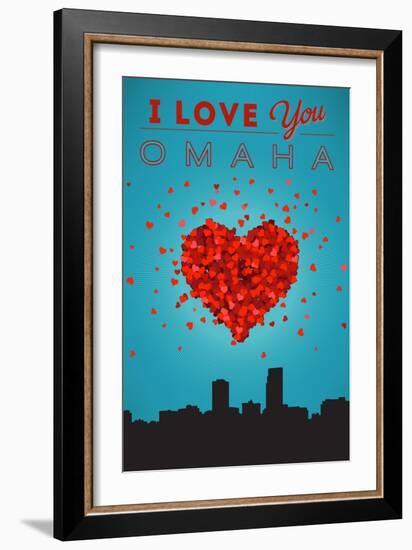 I Love You Omaha, Nebraska-Lantern Press-Framed Art Print