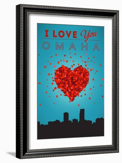 I Love You Omaha, Nebraska-Lantern Press-Framed Art Print