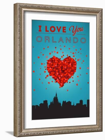 I Love You Orlando, Florida-Lantern Press-Framed Art Print