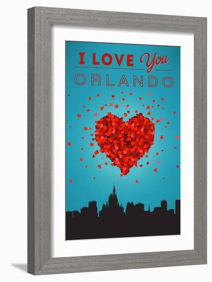 I Love You Orlando, Florida-Lantern Press-Framed Art Print