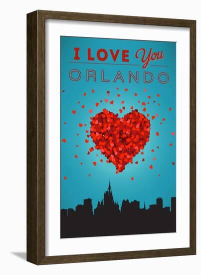 I Love You Orlando, Florida-Lantern Press-Framed Art Print