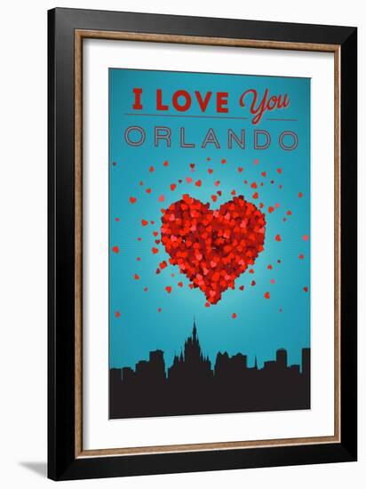 I Love You Orlando, Florida-Lantern Press-Framed Art Print