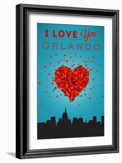 I Love You Orlando, Florida-Lantern Press-Framed Art Print