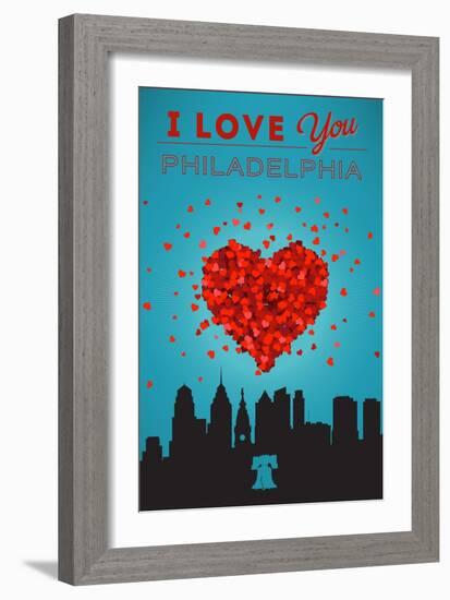 I Love You Philadelphia-Lantern Press-Framed Art Print