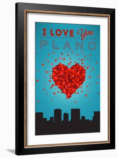 I Love You Plano, Texas-Lantern Press-Framed Art Print