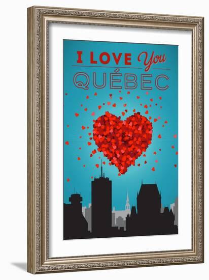 I love you Quebec, Canada-Lantern Press-Framed Art Print